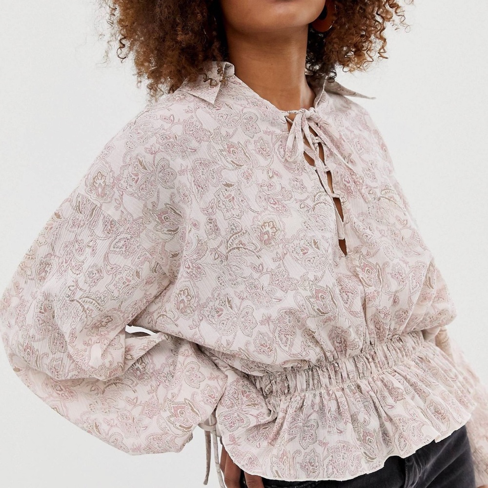 ASOS Paisley Lace Up Top